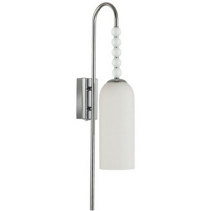Изображение товара Бра с выключателем Lumion Tracy 8270/1W хром/белый, металл/стекло Е14 1*40W 220V