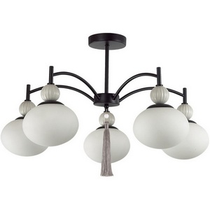 Изображение товара Люстра для гостиной потолочная на штанге Lumion Gloriya 8273/5C черный, серый/белый металл, керамика/стекло Е14 5*40W 220V