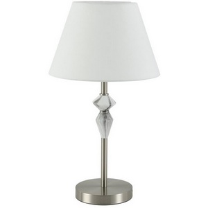 Изображение товара Настольная лампа с выключателем Lumion Vermont 8274/1T никель/белый/серый, металл/керамика/ткань Е14 1*40W 220V