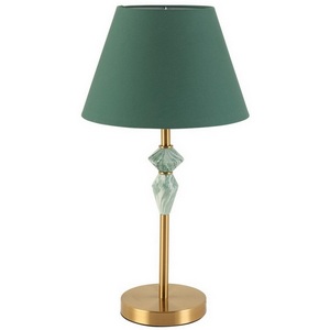 Изображение товара Настольная лампа с выключателем Lumion Vermont 8275/1T латунь/зеленый, металл/керамика/ткань Е14 1*40W 220V