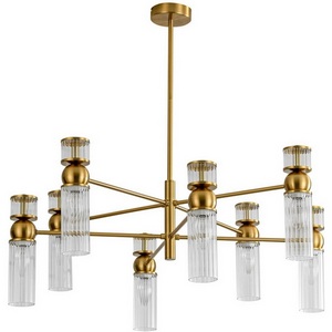 Изображение товара Потолочная люстра на штанге Lumion Denver 8276/8 латунь/прозрачный, металл/стекло Е14 8*40W 220V