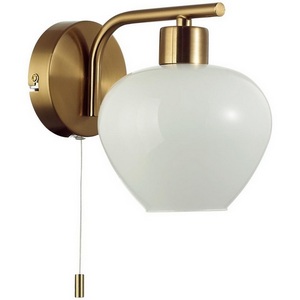 Изображение товара Бра с выключателем сонетка Lumion Carmela 8278/1W латунь/белый, металл/стекло Е14 1*40W 220V