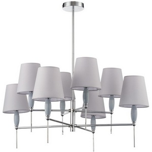 Изображение товара Потолочная люстра на штанге Lumion Karmen 8279/8 хром/серый, металл/керамика/текстиль Е14 8*40W 220V