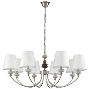 Изображение товара Подвесная люстра Lumion Kentuki 8283/8 никель/белый, металл/керамика/текстиль Е14 8*40W 220V
