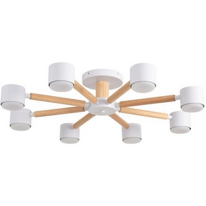 Изображение товара Потолочная люстра на штанге Lumion Vudi 8306/8C белый, дерево/металл GX53 LED 8*7W 220V