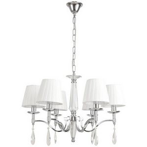 Изображение товара Подвесная люстра Lumion Magda 8316/6 хром/белый, металл/хрусталь/текстиль E14 6*40W 220V