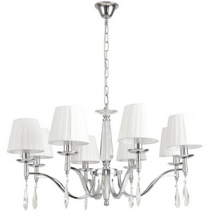 Изображение товара Подвесная люстра Lumion Magda 8316/8 хром/белый, металл/хрусталь/текстиль E14 8*40W 220V