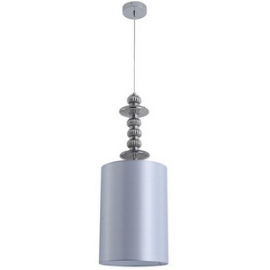 Изображение товара Подвесной светильник со стеклянным декором Lumion Ilmira 8338/1A хром/серый, металл/стекло/текстиль E27 60W 220V