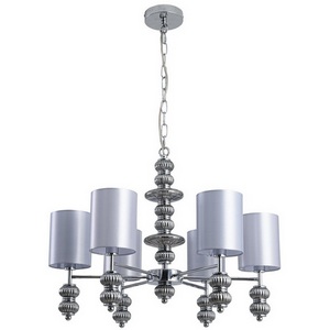 Изображение товара Подвесная люстра со стеклянным декором Lumion Ilmira 8338/6 хром/серый, металл/стекло/текстиль E14 6*40W 220V
