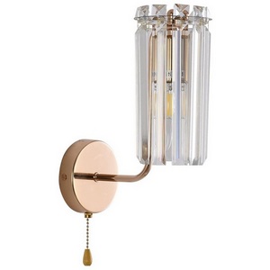 Изображение товара Бра с хрустальными подвесками и выключателем Lumion Favla 8347/1W золото/прозрачный, металл/хрустал E14 1*40W 220V