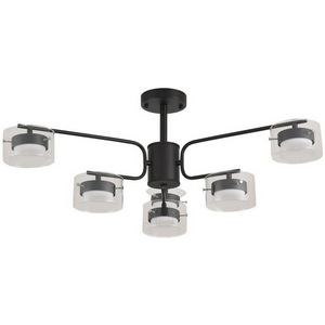 Изображение товара Потолочная люстра светодиодная 42 вт на штанге Lumion Natalina 8349/6C черный/прозрачный, металл/стекло LED GX53 6*7W 220V