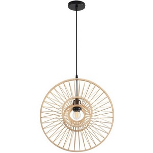 Изображение товара Подвесной светильник Lumion Chakra 8383/1 черный/бежевый, металл/бамбук E27 40W 220V