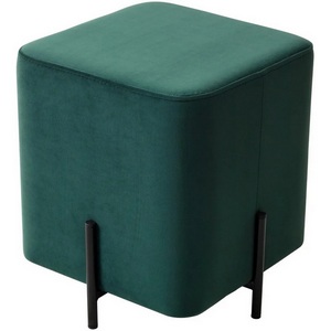 Изображение товара Пуф для гостиной ФЕЛИКС квадратный зеленый #19, велюр / черный каркас М-City