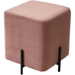 Изображение товара Пуф для гостиной ФЕЛИКС квадратный розовый #15, велюр / черный каркас М-City