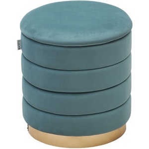 Изображение товара Пуф для гостиной ФРЕД бирюзовый BM-88, велюр / золотой каркас М-City