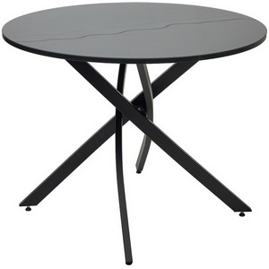 Изображение товара Стол ДАРИО D100 Черный, стекло/Черный каркас М-City (круглая столешница, 3 ножки)