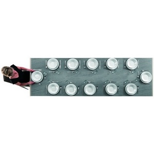 Изображение товара Стол раскладной на 4 персоны (42.55)120/170*80*Н75 см (М313/M313/D003/D003 серый камень) (прямоугольная столешница, 6 ножек)