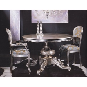 Изображение товара Стол раскладной с закругленными углами серебро (круглая столешница, 4 ножки)