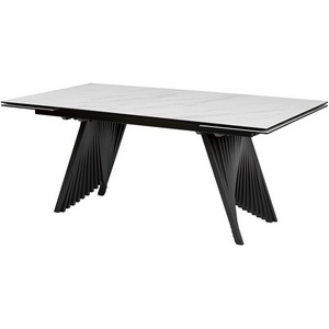 Изображение товара Стол телескоп выдвижной торец на 10 персон MARBLES KL-99 Белый мрамор, итальянская Ivar (прямоугольная столешница, 2 ножки)