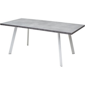 Изображение товара Стол вставка-бабочка на 6 персон Бетон Портленд/Белый Brick (прямоугольная столешница, 4 ножки)