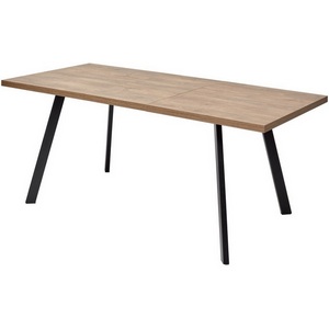Изображение товара Стол вставка-бабочка на 6 персон Дуб Канзас/Черный Brick (прямоугольная столешница, 4 ножки)