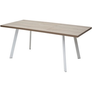 Изображение товара Стол вставка-бабочка на 6 персон Дуб Трюфель/Белый Brick (прямоугольная столешница, 4 ножки)