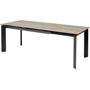 Изображение товара Стол телескоп выдвижной торец KL-61 Под дерево, итальянская/черный каркас Cremona (прямоугольная столешница, 4 ножки)