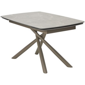 Изображение товара Стол раскладной RIVOLI 140 MATT LATTE STONE SOLID CERAMIC/TAUPE, ®DISAUR (прямоугольная столешница)