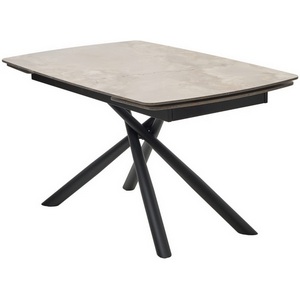 Изображение товара Стол раскладной RIVOLI 140 GLOSS AMBER JADE SOLID CERAMIC/BLACK, ®DISAUR (прямоугольная столешница)