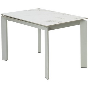 Изображение товара Стол раскладной на 6 персон CORNER 120 GLOSS GOLDEN JADE SOLID CERAMIC/WHITE, ®DISAUR (прямоугольная столешница)