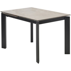 Изображение товара Стол раскладной на 6 персон CORNER 120 GLOSS AMBER JADE SOLID CERAMIC/BLACK, ®DISAUR (прямоугольная столешница)