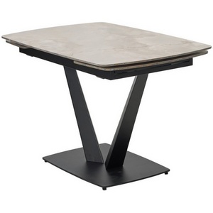 Изображение товара Стол раскладной на 6 персон ALATRI 120 GLOSS AMBER JADE SOLID CERAMIC/BLACK, ®DISAUR (прямоугольная столешница)