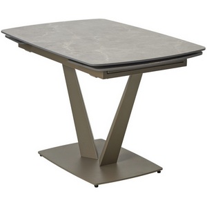 Изображение товара Стол раскладной на 6 персон ALATRI 120 MATT LATTE STONE SOLID CERAMIC/TAUPE, ®DISAUR (прямоугольная столешница)