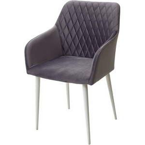 Изображение товара Стул СЕРЫЙ #27 / белый каркас, велюр BRANDY-X