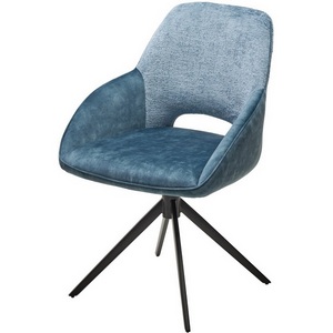 Изображение товара Стул BERRIES 360 град. Синий Loris-37, велюр/ темно-синий 7525-56, велюр/ черный каркас, DISAUR (850-83918)