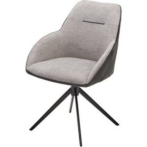Изображение товара Стул TORNADO 360 град. Серый Brego-07, ткань/ темно-серый Modern-454, велюр/ черный каркас, DISAUR (850-84649)