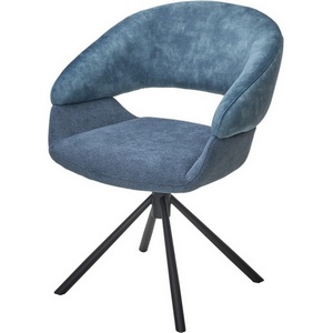 Изображение товара Стул EMBER 360 град. поворот. 7525-56 Синий, велюр/ ENJOY-315 Синий, ткань/ Черный, ®DISAUR