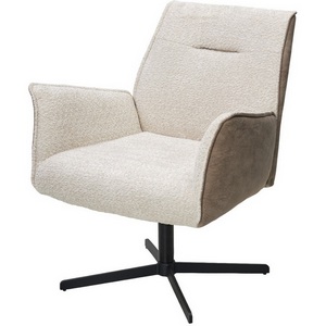 Изображение товара Кресло BELFAST 360 град. XD841-02 Бежевый, букле/ GINO-101 Бежевый, ткань/ Черный, ®DISAUR