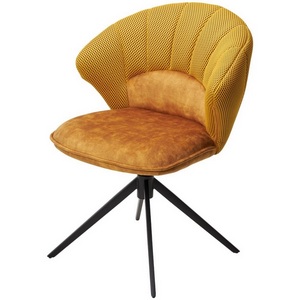 Изображение товара Стул ASTRA 360 град. поворот Желтый Sonic 68 ткань / 7525-132 велюр / черный каркас, ®DISAUR (арт.)
