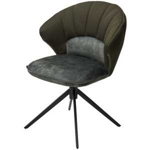 Изображение товара Стул ASTRA 360 град. поворот Зеленый Sonic 77 ткань / 7525-156 велюр / черный каркас, ®DISAUR (арт.)