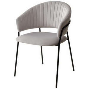 Изображение товара Стул ГЕММА, цвет светло-серый #H09, велюр / черный каркас ГЕММА