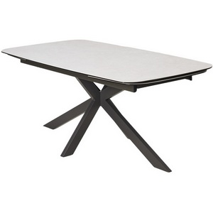Изображение товара Стол раскладной с боковыми вставками на 6 персон ALVIS 180 TL-319, испанская керамика/темно-серый каркас, ®DISAUR (арт.) (овальная столешница, 4 ножки)