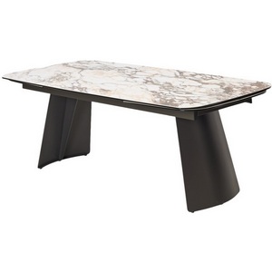 Изображение товара Стол раскладной с боковыми вставками на 12 персон ODIN 200 TL-312, испанская керамика/темно-серый каркас, ®DISAUR (арт.) (прямоугольная столешница, I I-образная опора)