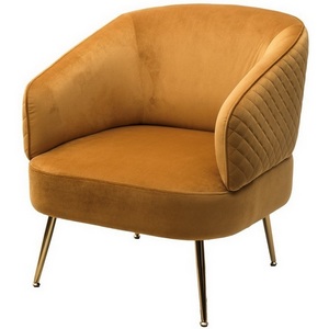 Изображение товара Кресло MUSSELS BLUVEL-68 желтый, велюр / золотой каркас М-City (850-81051)