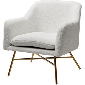Изображение товара Кресло SHEEP NINI-01 Белый, teddy / золотой каркас М-City (850-81096)