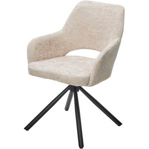 Изображение товара Стул NURI 180 град. поворот. 3018-10 бежевый, шенилл/ черный каркас, ®DISAUR