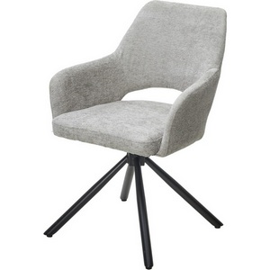 Изображение товара Стул NURI 180 град. поворот. 3018-03 светло-серый, шенилл/ черный каркас, ®DISAUR