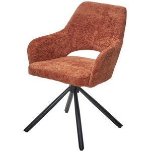Изображение товара Стул NURI 180 град. поворот. 3018-09 терракотовый, шенилл/ черный каркас, ®DISAUR