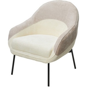 Изображение товара Кресло SION 3018-01 белый / 3018-10 бежевый, шенилл / черный каркас, ®DISAUR
