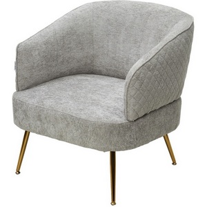 Изображение товара Кресло MUSSELS 3018-03 светло-серый, шенилл / золотой каркас, ®DISAUR